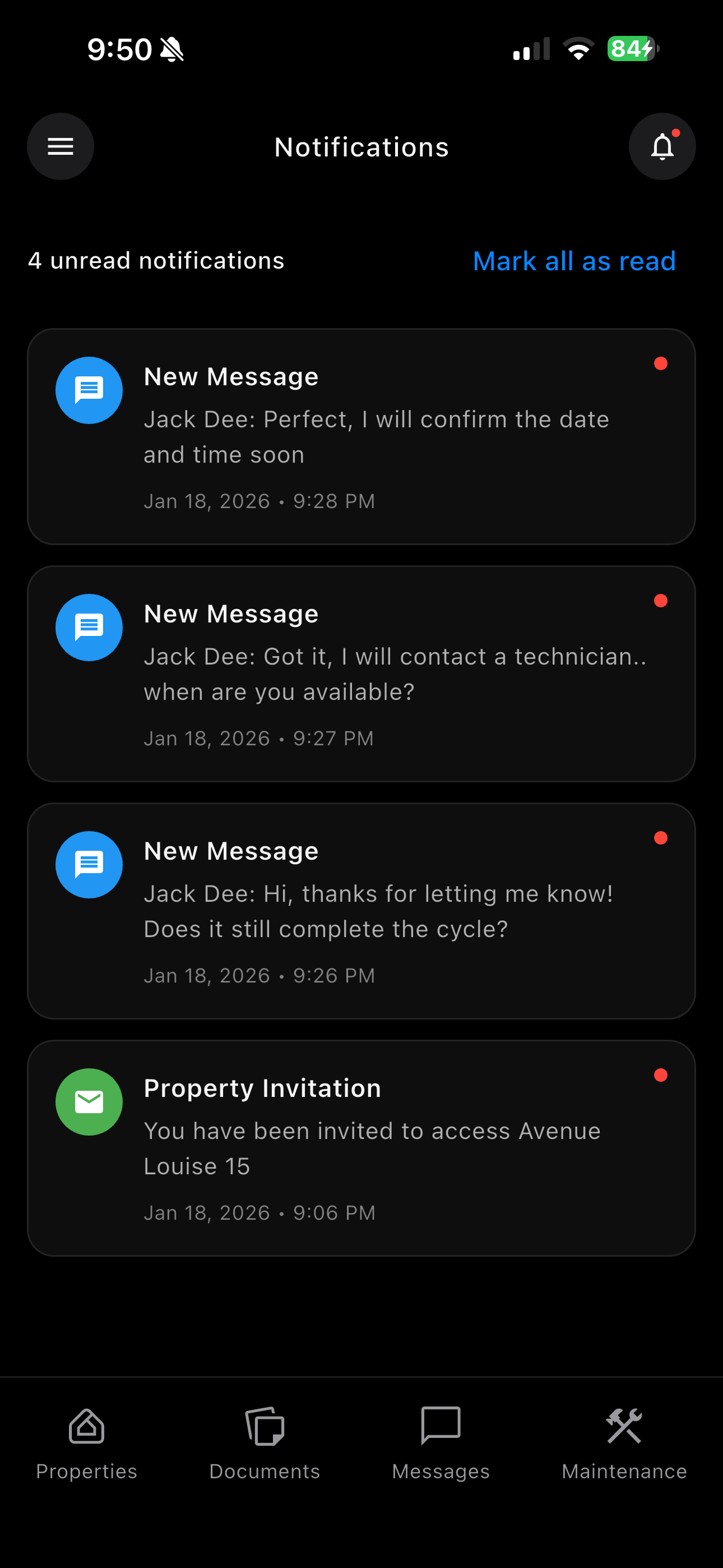 Notifications - Dark