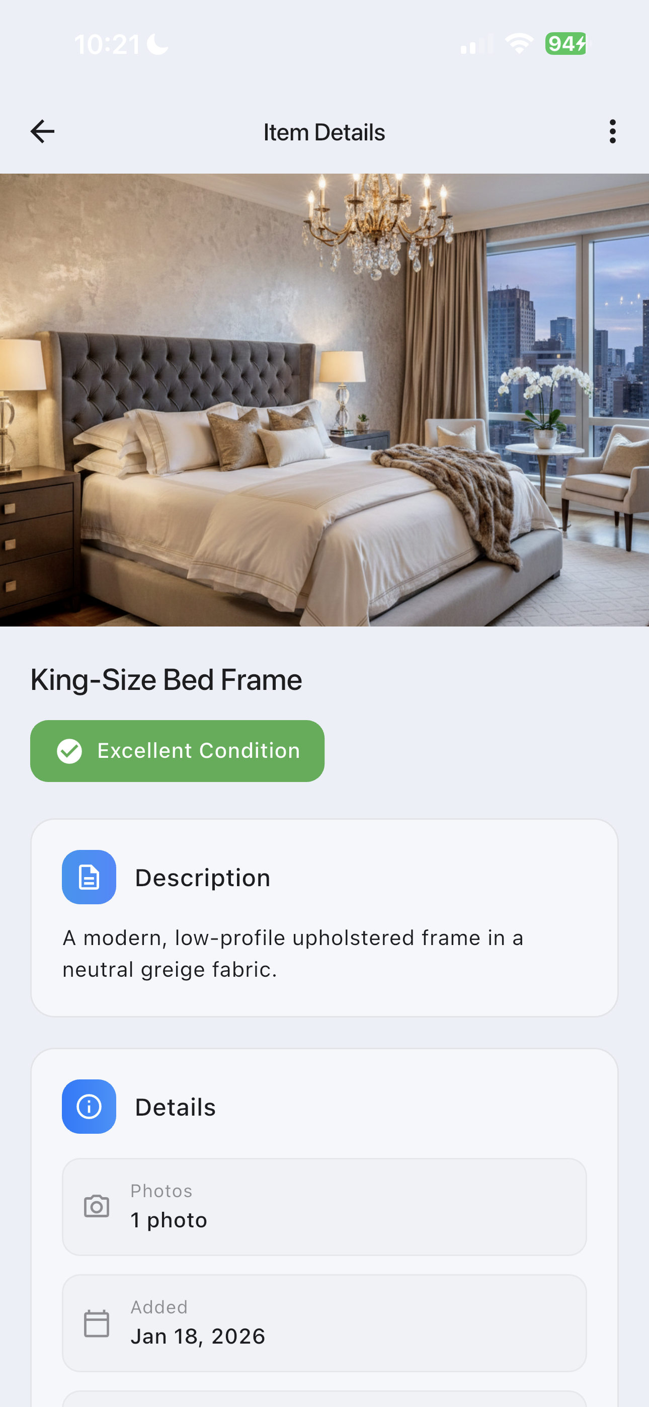 Item Details - Light